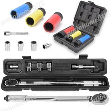 Torque Wrench Set 1/2" Ratcheting Extension 28-210Nm & 17/19/21mm Bolt Sockets