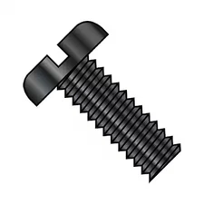 #8-32 x 3/16 in Slotted Pan Machine Screw, Black Oxide Steel, 10000 PK, 0803MSPB