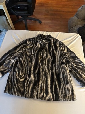 Alfred Dunner Womens 8P Soft Faux Fur 1 Button 2 Pocket Jacket