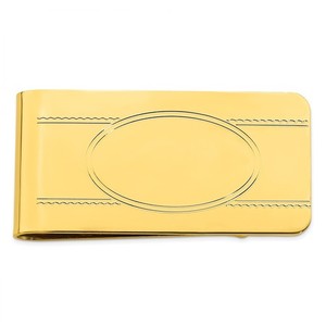 Authentic Gold-plated Kelly Waters with Engraveable Area Money Clip; Women & Men