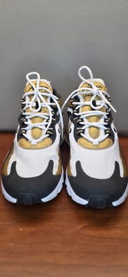 Nike Air Max 270 React White Metallic Gold Black Men s Size 9 Running Shoes