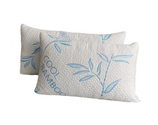2 Pack King Size Rayon Derived from Bamboo Pillows for Sleeping Cooling Shredde