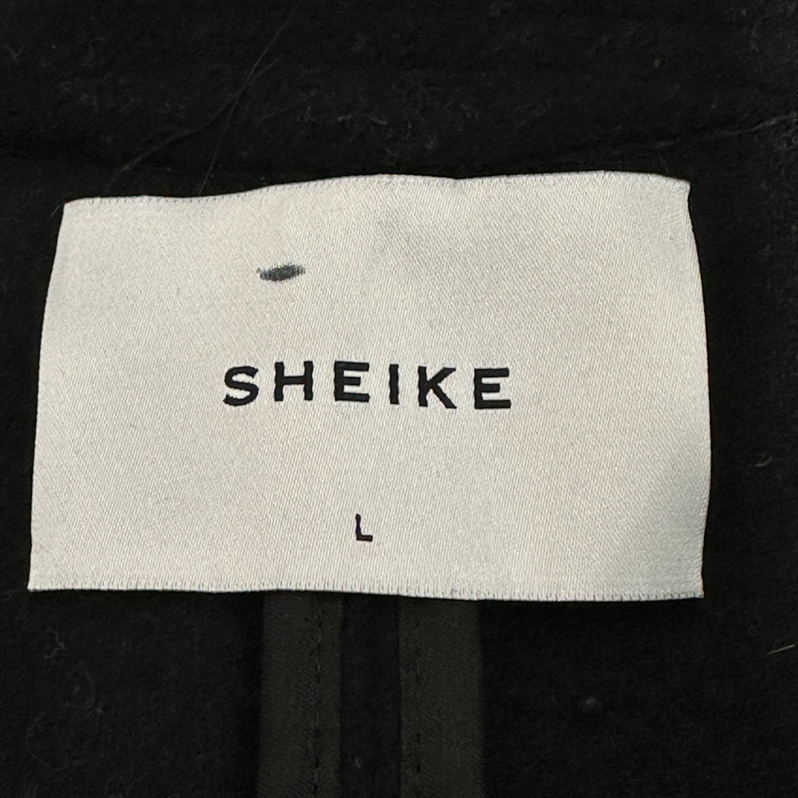 Sheike Jacket Women L Black Midi Sleeveless Belted Double Breasted Button Up image 3