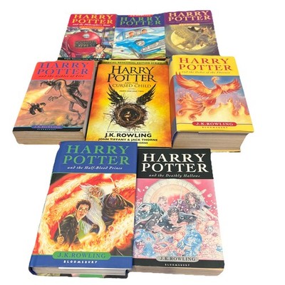Harry Potter Set Of 7 Bloomsbury Editions P/B & H/B Some 1st Eds + Cursed Child