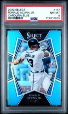 2022 Panini Select  Ronald Acuna Jr. #167 Carolina Blue  /35 -BRAVES - PSA 8