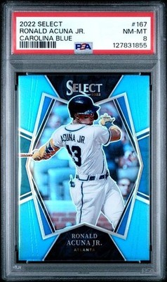 2022 Panini Select  Ronald Acuna Jr. #167 Carolina Blue  /35 -BRAVES - PSA 8