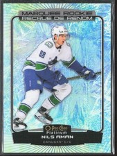 2022-23 UD OPC Platinum Nils Aman 286 Marquee Rookie Arctic Freeze /99