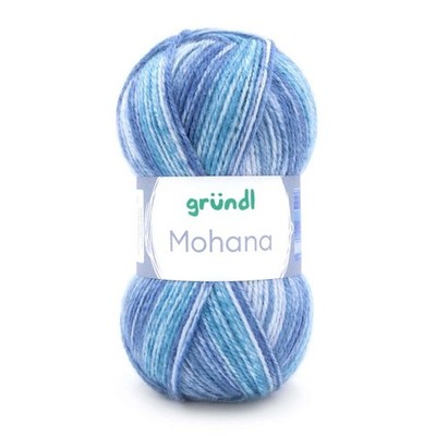 Gründl Wolle Mohana 100 g hellblau-türkis-dunkelblau  Wolle