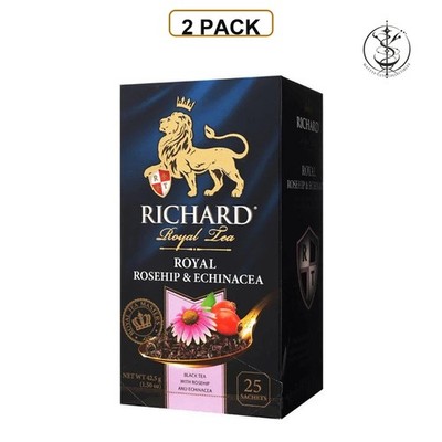 2 PACK - Royal Rosehip and Echinacea RICHARD Flavoured Black Tea 25 sachets