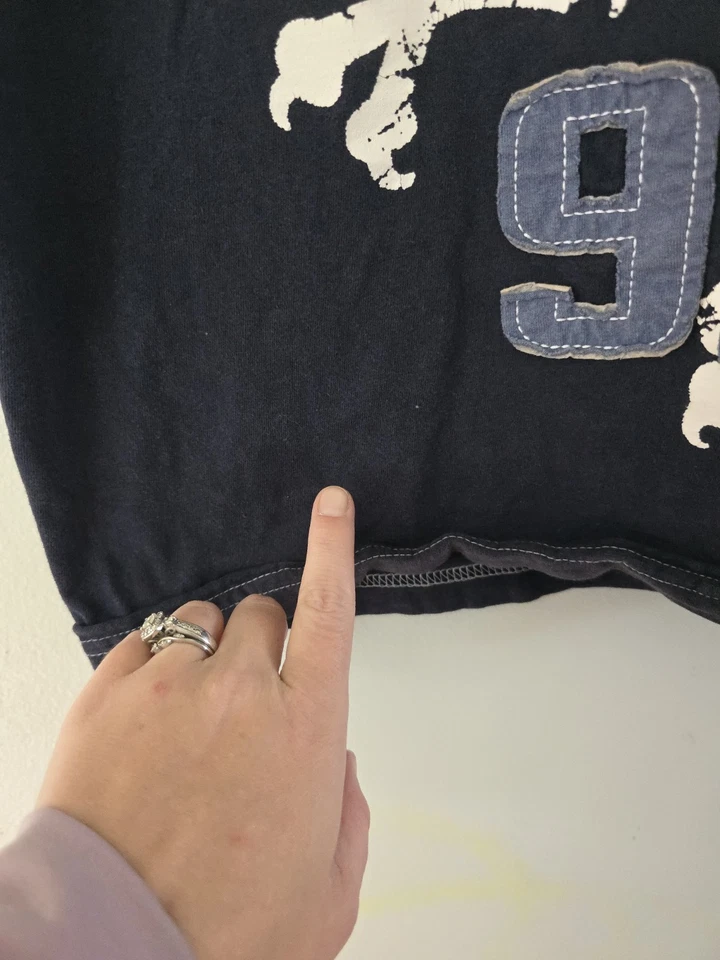 Camisa De Colección Sin Límites Para Hombre Grande L Dobladillo Crudo Grifo 92 Y2K Azul Marino *leer Foto 3 de 4