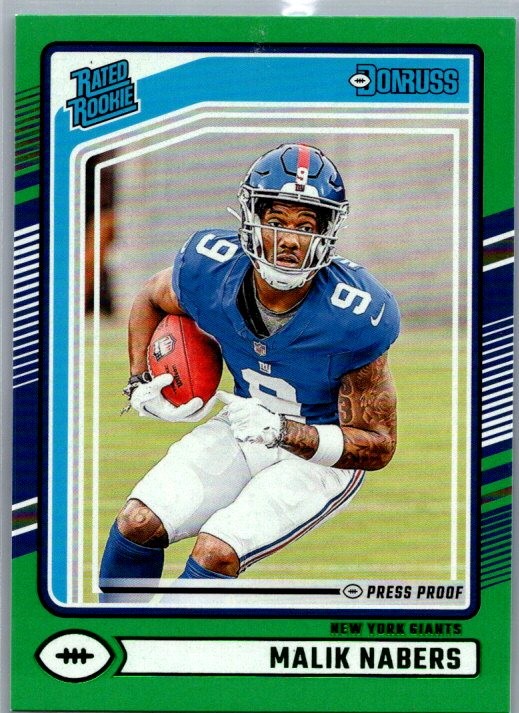 2024 Donruss #383 Malik Nabers Press Proof Green