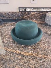 CLASSIC 100  Wool Dura Bowler Derby Top Hat Women  Green  Excellent