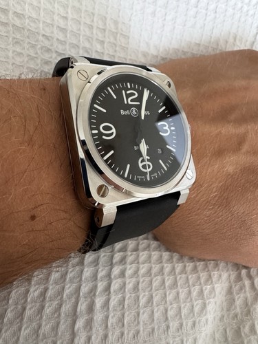 Bell & Ross BR03A-BL-ST/SRB Black Steel w/Box and papers - 11 months old