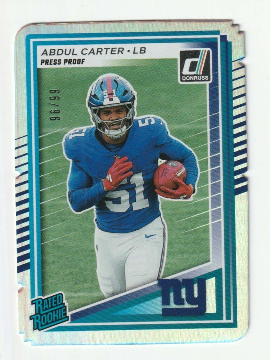 2025 Panini Donruss Abdul Carter #315 Press Proof Silver Die-Cut /99 ROOKIE