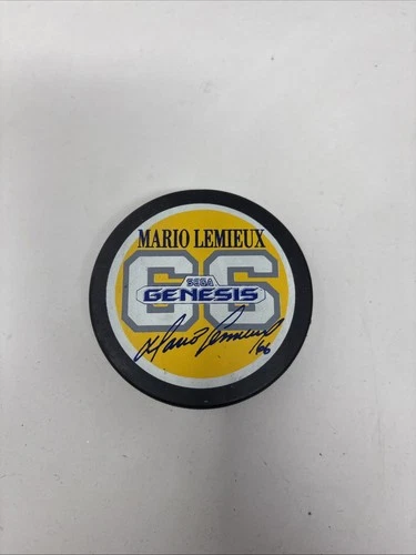 VTG Mario Lemieux 66 Pittsburgh Penguins SEGA GENESIS Official Promo Hockey Puck