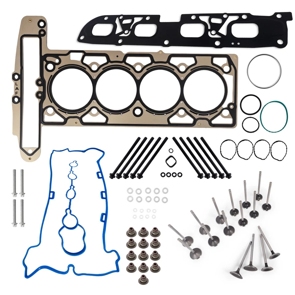 2.4L Head Gasket Bolts&Intake Exhaust Valves Fits 10-2017 Chevrolet Buick GMC Foto 2 de 4