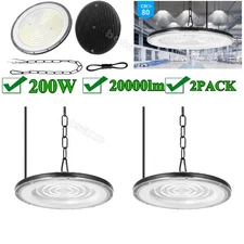 2X 200W UFO LED High Bay Light Shop Lights Fixture Warehouse Gym Industrial Lamp