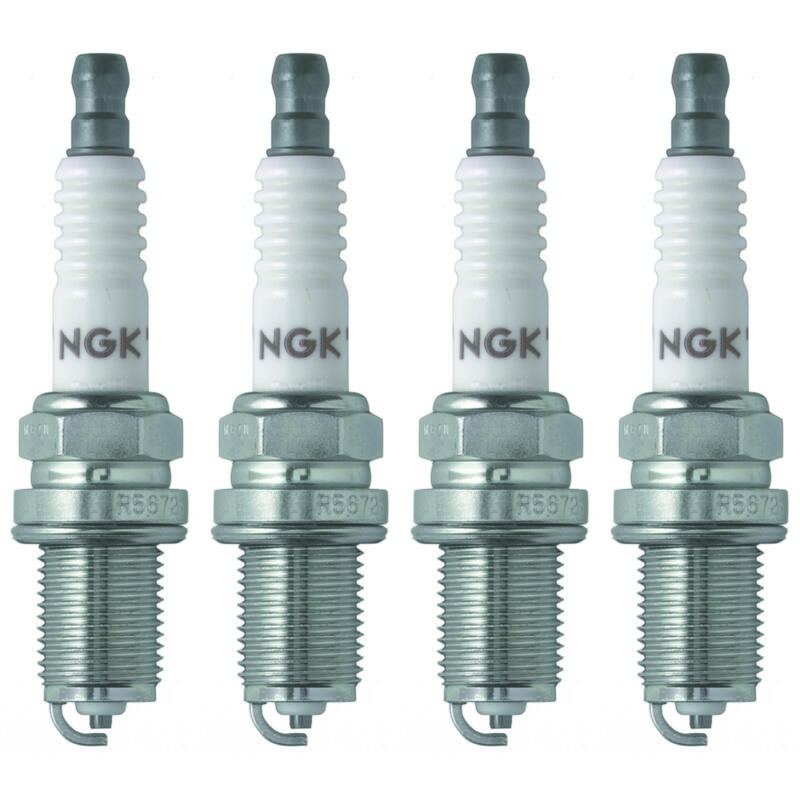 NGK Spark Plug 7405 4-PACK V-Power R5672A-9 14mm Copper/Nickel, Flat, 9