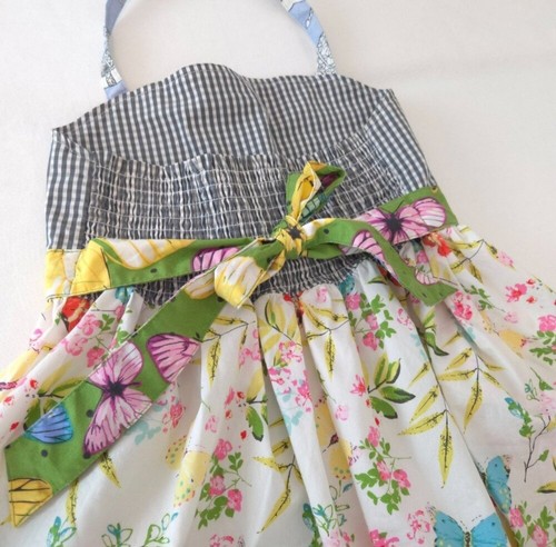 Matilda Jane Girl's Mixed Print Butterfly Halter Top Sleeveless Tie Waist Size 8 - Picture 5 of 7