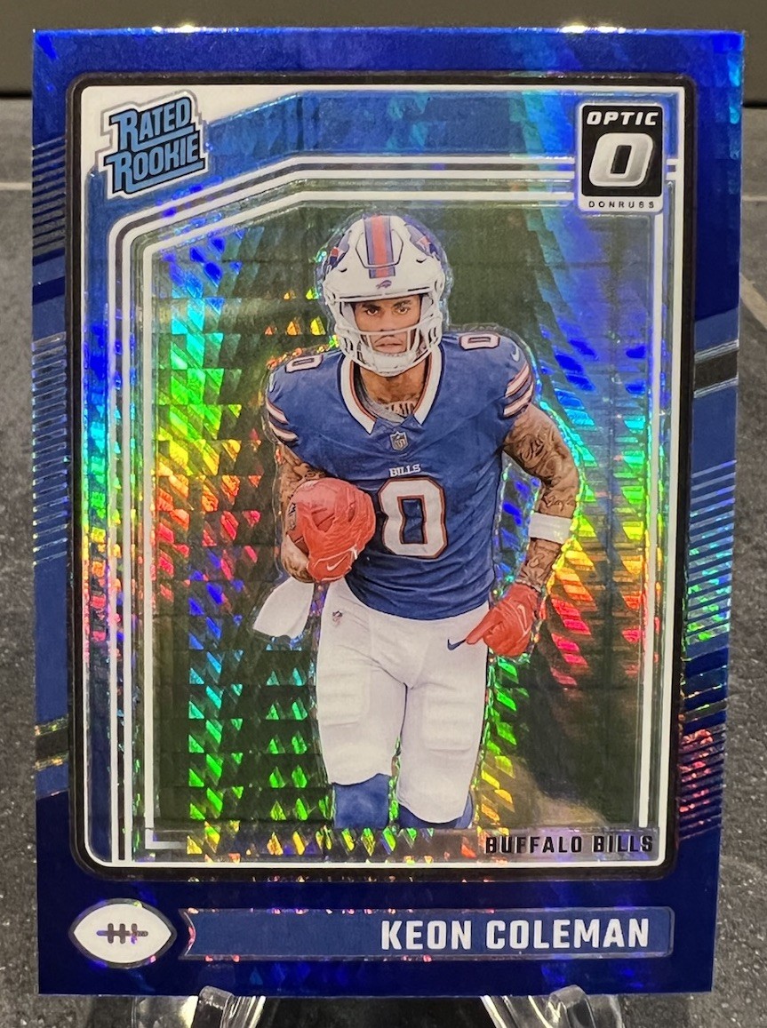 2024 Panini Donruss Optic - Rated Rookie Keon Coleman #263 Blue Hyper Prizm (RC)