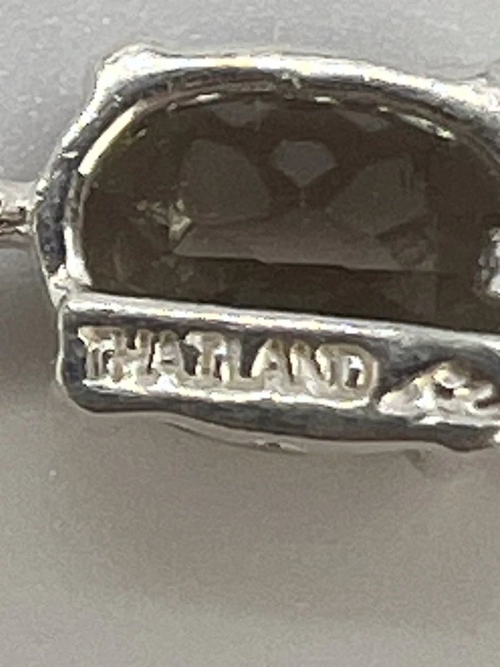 Pulsera de eslabones de plata de ley 925 marca “TAILANDIA” sólida Tailandia artesanía 7,5"- Vin Foto 3 de 4