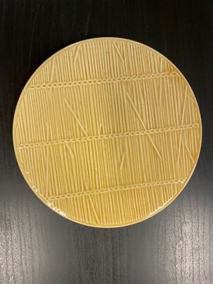 UNTERSETZER TELLER GIEN Steingut strohgelb 18 cm - Vintage 60er Jahre - sehr guter Zustand