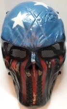 Outdoor Master Skull Captain America Airsoft Paintball BB Gun Full Face Mask