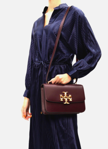 NWT $698 Authentic Tory Burch Burgundy Eleanor Shoulder Bag Purse with  strap | eBay