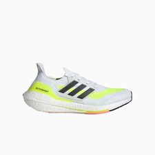 adidas UltraBoost 21 Sneakers White Solar Yellow Shoes