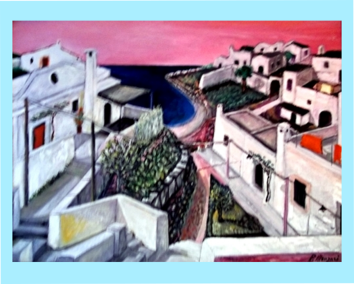 Paolo Manzari - "Costa pugliese" - olio su carta 56 x 78 cm - anno 2020 - Foto 1 di 1