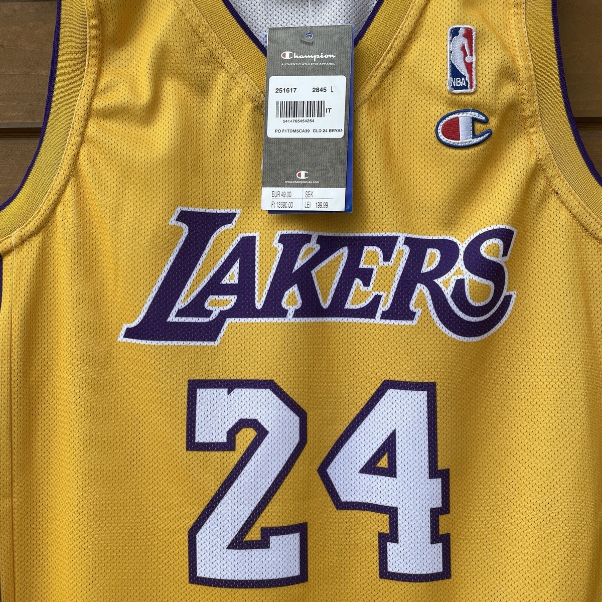 NBWT NEW Kobe Bryant #24 Los Angelas Lakers NBA Champion Jersey