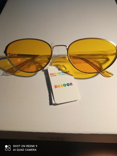 OCCHIALI DA SOLE VINTAGE UOMO DONNA OVALI LENTI COLORE GIALLO | eBay