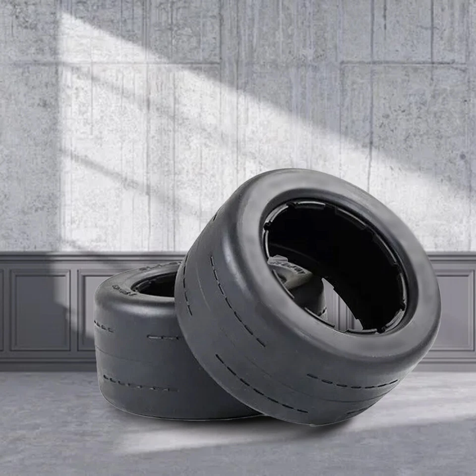 2pcs Slick On Road Tire 15 Scale RC Car for HPI KM ROVAN Baja 5B 5T 5SC LOSI3S - Image 4 of 4