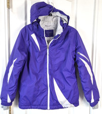 L L Bean Puffer Jacket Girls Juntiors Teens L 14-16 Purple Hooded Thinsulate