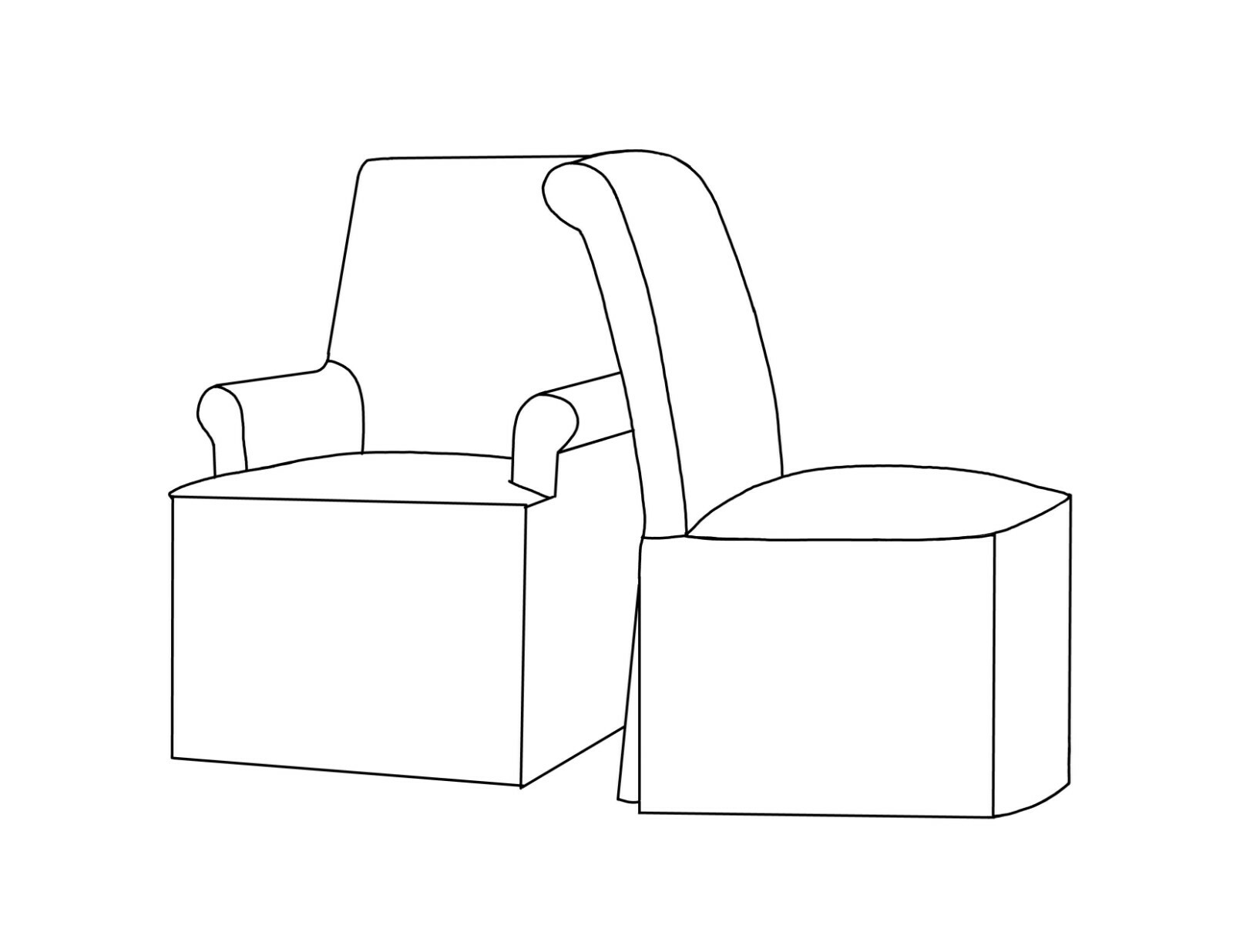 Pottery Barn Comfort Dining Side Chair Slipcover Gray Twill  Long