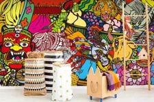 3D Graffiti Religion Wallpaper Wall Mural Removable Self-adhesive Sticker 1015