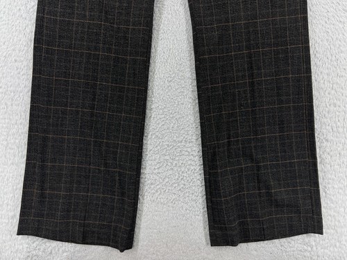 Ellen Tracy Pants Womens 14 Gray Beige Plaid Polyester Blend Stretch Pockets - Picture 6 of 15