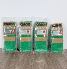 3 NEW Caron Pre-Cut Acrylic Latch Hook Rug Yarn Green 0140-7  1 Opened Bag