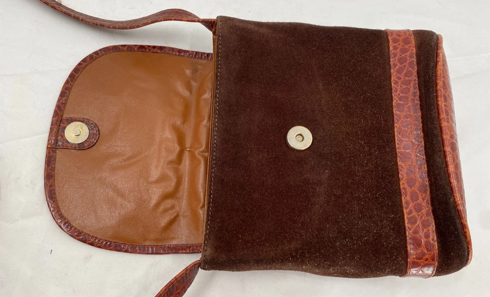 Boots 'N Bags Brown Suede Leather Bucket Bag CrossBody Shoulder Purse Handbag - Imagem 3 de 4