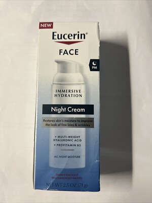 Eucerin Face Immersive Hydration Night Cream 2.5 oz 71 g NEW