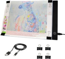 A4 LED Light Pad Diamond Art Light Box Tracing Light Board w/ 3 Brightness NEW
