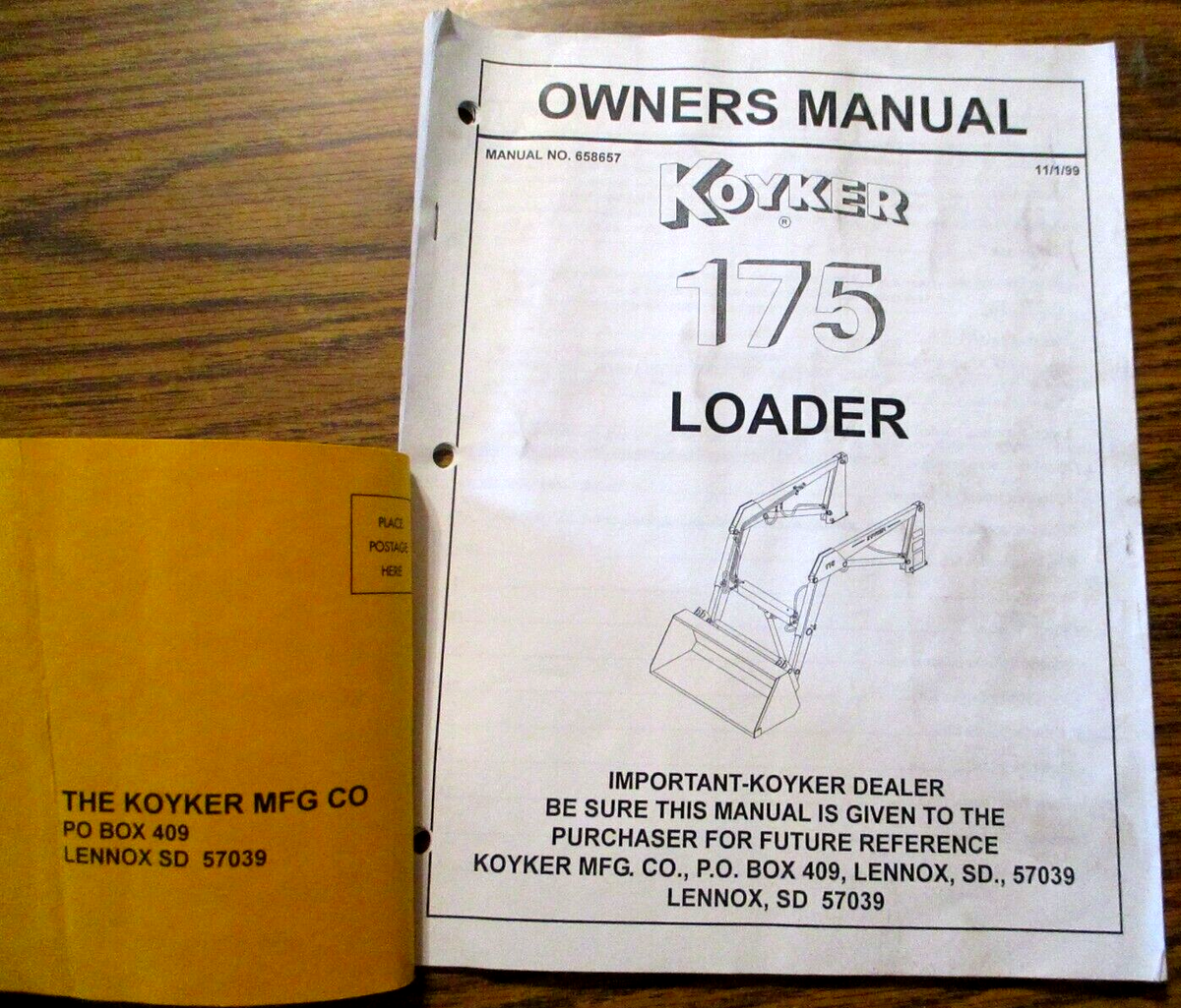 Koyker 175 Farm Loader Operators Owners &amp; Parts Manual 658657 for 