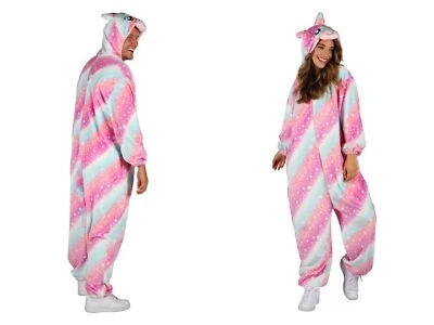 THETRU Einhorn Kostüm Damen Herren Plüsch Unicorn Overall Märchen Karneval Fasching
