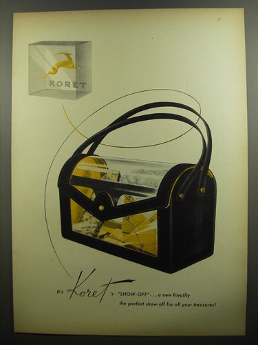1952 Koret Handbag Ad - It's Koret's Show-off.. a new frivality