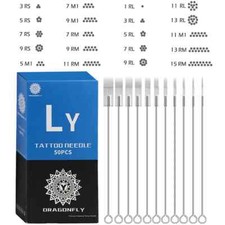 50PCS/Box Disposable Assorted Sterilized Tattoo Needles Round Liner Microblading