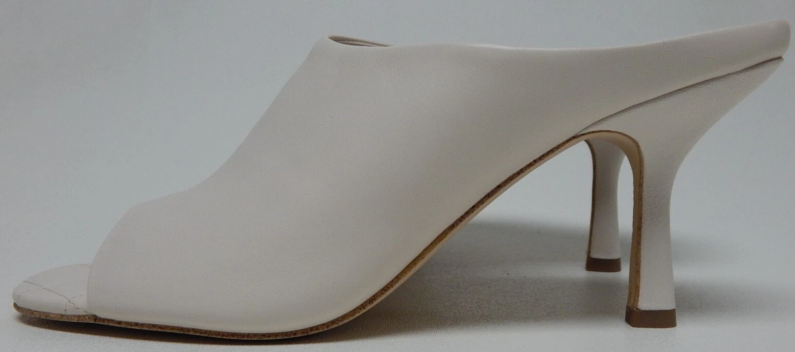 Michael Kors Renee taglia 7 5 M sandalo donna elegante pelle mules slide crema chiaro