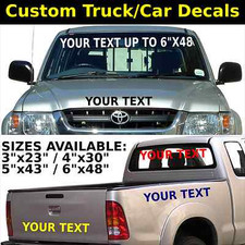 Custom Truck Car Windshield Vinyl Lettering Decal Tailgate Bumper Text Sticker