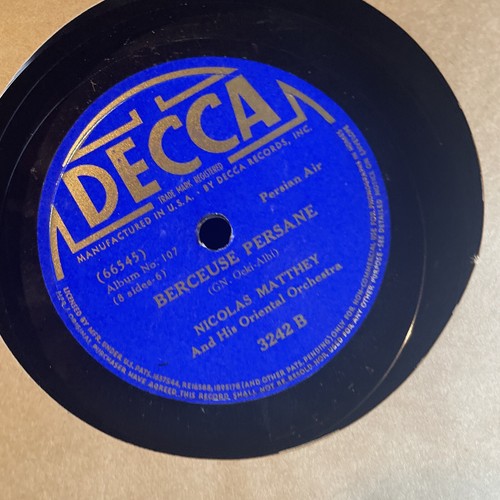 10" 78 RPM Set (4) Nicolas Matthey-Persian Folk Songs and Dances/Decca Album 107 - Picture 5 of 12