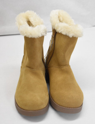 Universal Thread Tan Cat Boots Mid Shearling Style Spring Fuzzy Zipper Size 7