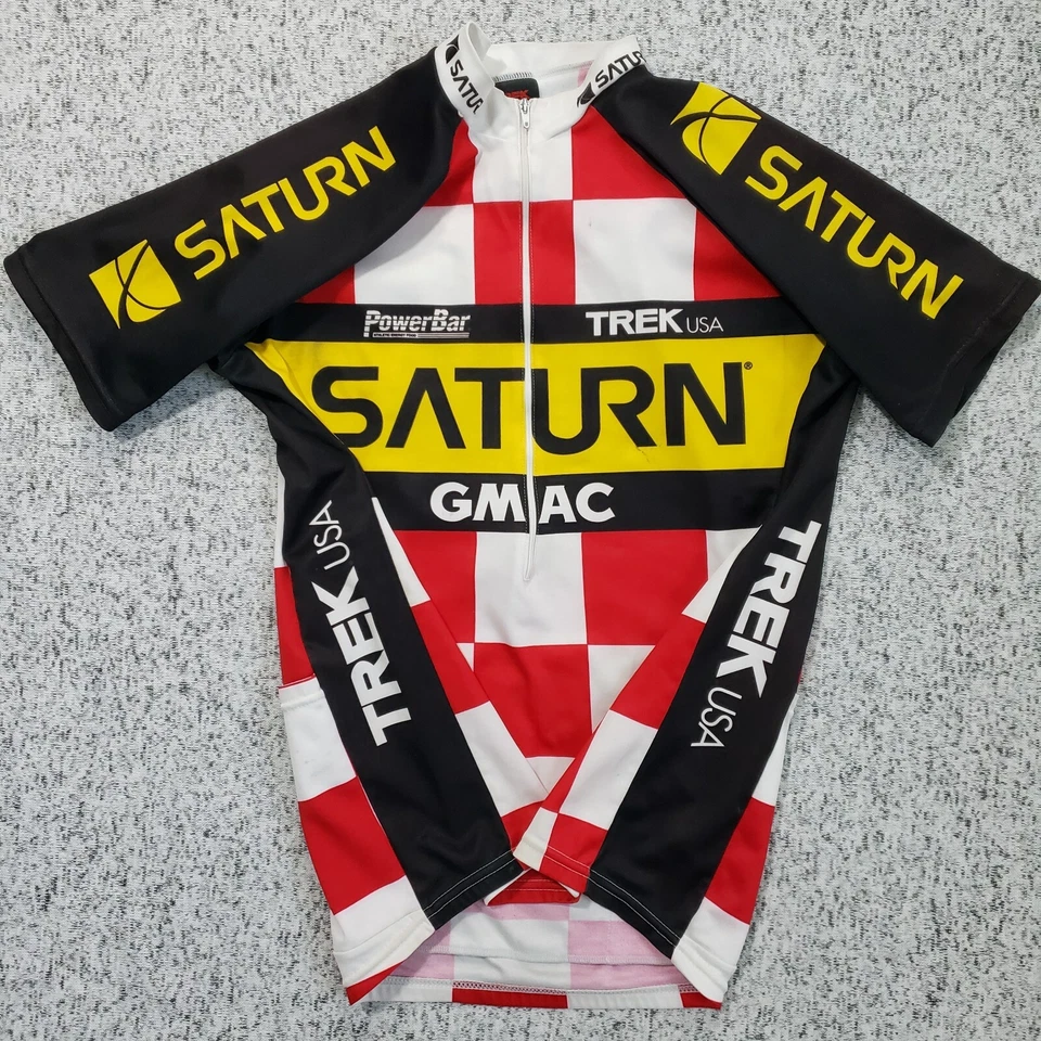 Camiseta Vintage Trek Saturn Cycling Team Tamanho Grande Meio Zíper - Imagem 4 de 4